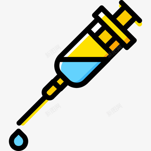注射器科学9号黄色图标svg_新图网 https://ixintu.com 注射器 科学9号 黄色