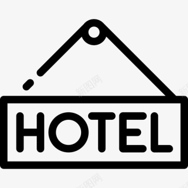 大型酒店线性标志图标图标