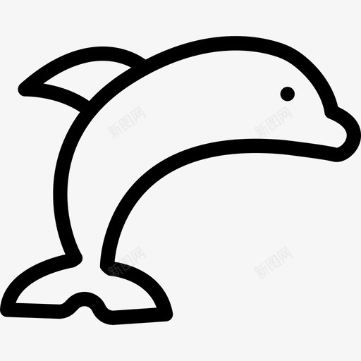海豚海洋生物线状线状图标svg_新图网 https://ixintu.com 海洋生物线状 海豚 线状