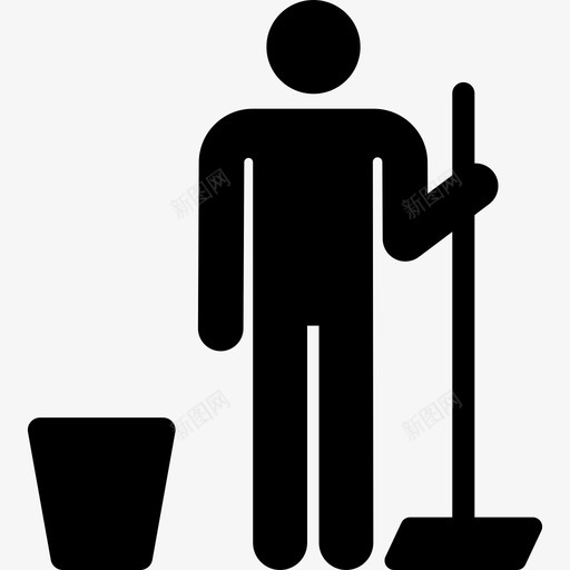 清扫清洁服务填充图标svg_新图网 https://ixintu.com 填充 清扫 清洁服务