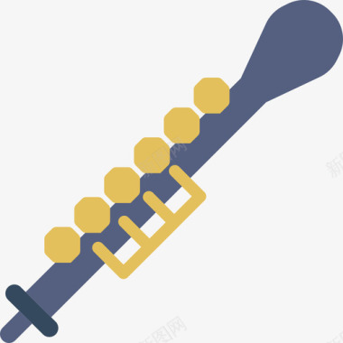 双簧管音乐元素扁平图标图标