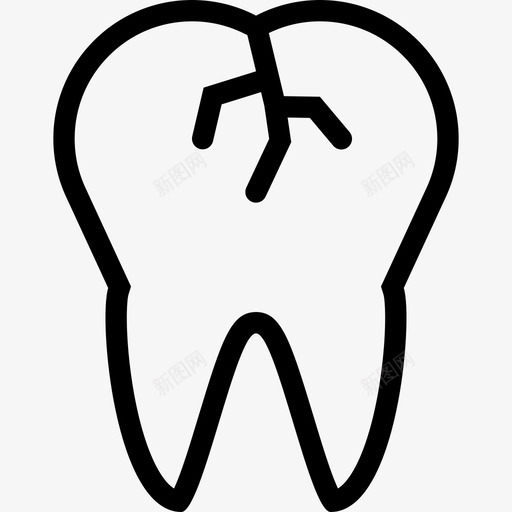 断牙医学和牙科2线状图标svg_新图网 https://ixintu.com 医学和牙科2 断牙 线状