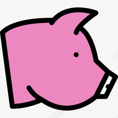 猪宠物3彩色图标图标