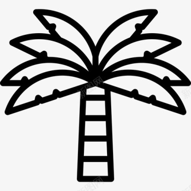 棕榈树酒店服务4线性图标图标