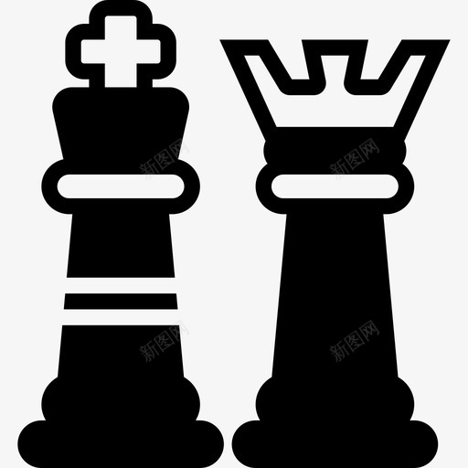 国际象棋运动套装填充图标svg_新图网 https://ixintu.com 国际象棋 填充 运动套装