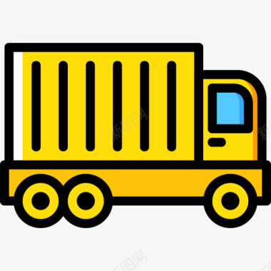 送货卡车5号交货黄色图标图标