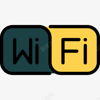 Wifi信号通信和媒体3线性彩色图标图标