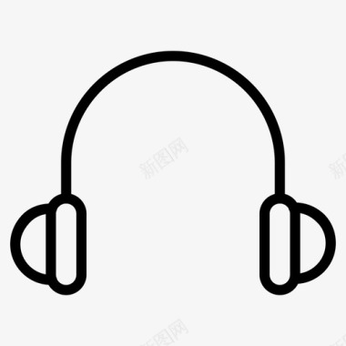 耳机听科技线图标图标