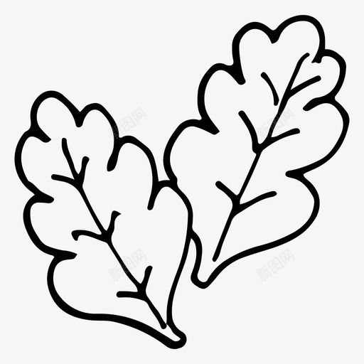树叶涂鸦自然图标svg_新图网 https://ixintu.com 树叶 橡树 涂鸦 素描 自然