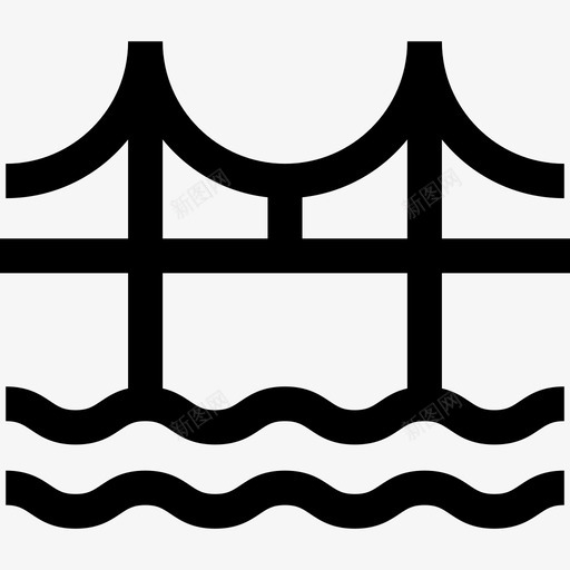 金门大桥特雷维尔收藏线性图标svg_新图网 https://ixintu.com 特雷维尔收藏 线性 金门大桥