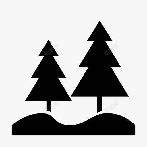 两棵松树森林公园图标svg_新图网 https://ixintu.com 两棵松树 公园 小路 树 森林