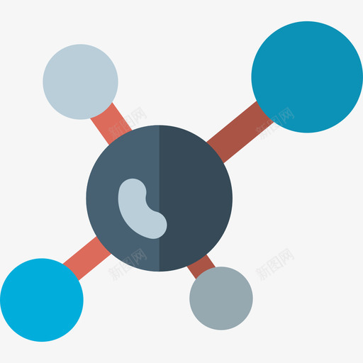 分子科学研究5扁平图标svg_新图网 https://ixintu.com 分子 扁平 科学研究5