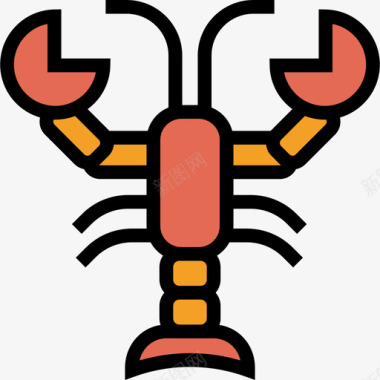龙虾海洋生物线颜色线颜色图标图标