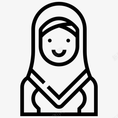 迪拜女孩服装女性图标图标