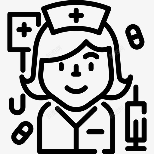 护士职业和工作直系图标svg_新图网 https://ixintu.com 护士 直系 职业和工作
