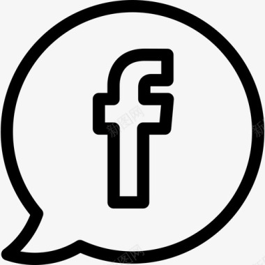 Facebook通讯6线性图标图标