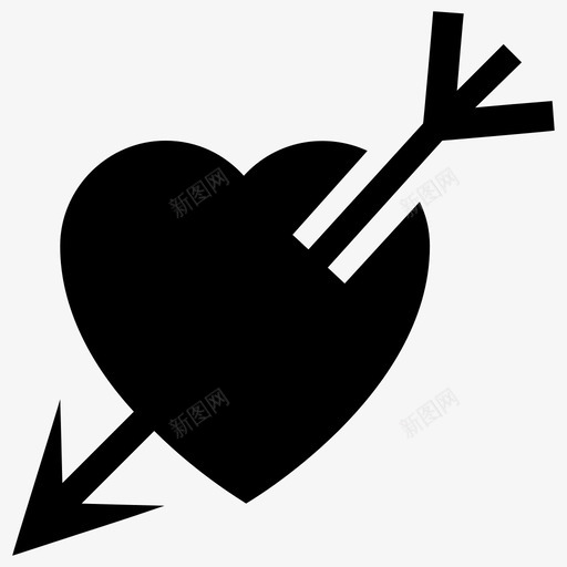 丘比特之心箭头之心心形图图标svg_新图网 https://ixintu.com 丘比特之心 心形图 心形文字图标 爱情符号 箭头之心