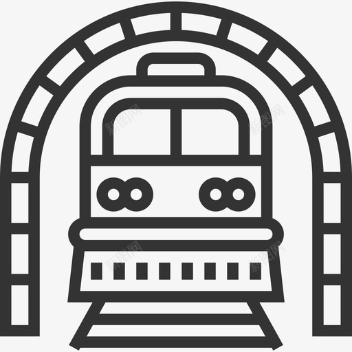 火车城市元素3线性图标svg_新图网 https://ixintu.com 城市元素3 火车 线性