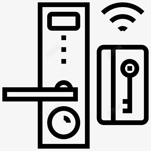 钥匙卡门锁图标svg_新图网 https://ixintu.com wifi 健康检查线路 钥匙卡 锁 门
