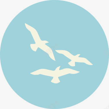 海鸥自然2圆形扁平图标图标