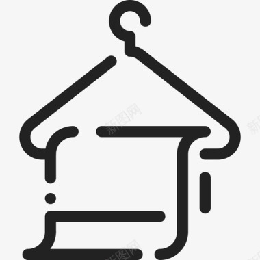 毛巾线性卫生元件线性图标图标