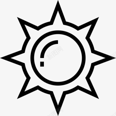 太阳墨西哥元素9直线图标图标
