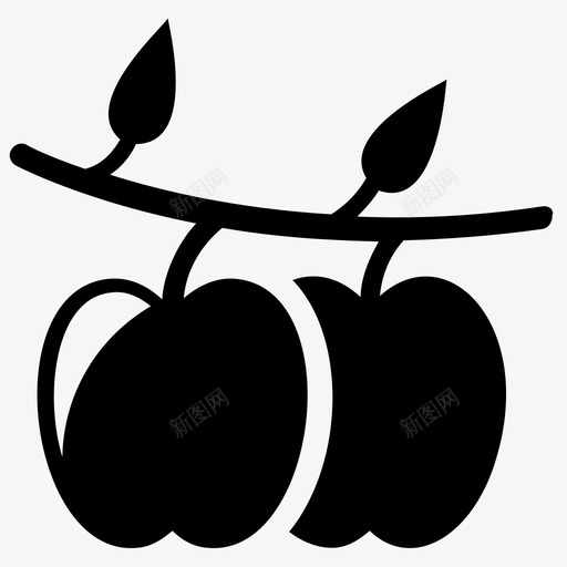 苹果纤维水果食物图标svg_新图网 https://ixintu.com 健康饮食 热带水果 纤维水果 自然和生命雕文图标 苹果 食物