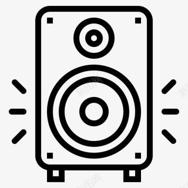 扬声器低音音响图标图标