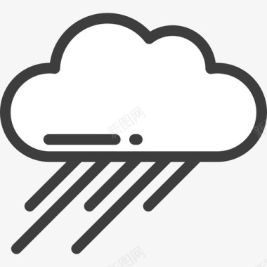 雨19号天气线性颜色图标图标