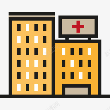 医院城市2线性颜色图标图标