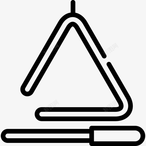 三角形乐器2线状图标svg_新图网 https://ixintu.com 三角形 乐器2 线状