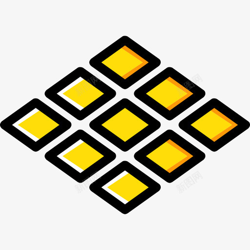 瓷砖结构8黄色图标svg_新图网 https://ixintu.com 瓷砖 结构8 黄色