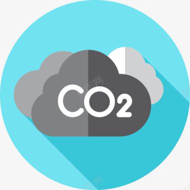 二氧化碳生态12平坦图标图标