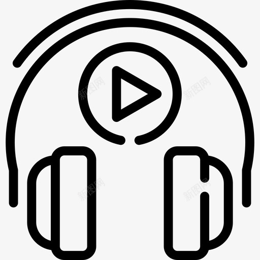 耳机高中套装线性图标svg_新图网 https://ixintu.com 线性 耳机 高中套装