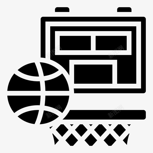 投篮篮球圈板图标svg_新图网 https://ixintu.com 得分 投篮 时钟 板 篮球圈 篮球符号