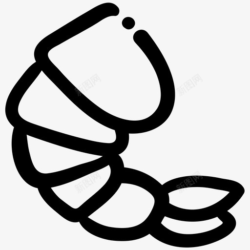 虾食物海洋生物图标svg_新图网 https://ixintu.com 海洋生物 海鲜 虾 食物 食物轮廓涂鸦