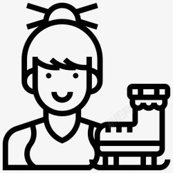 熘冰线搞溜冰头像女运动员图标高清图片