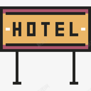 酒店酒店2线性颜色图标图标