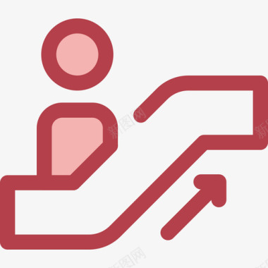 自动扶梯机场5红色图标图标