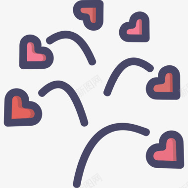 爱情情人节2线性颜色图标图标