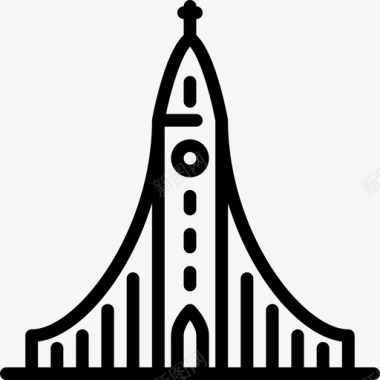 Hallgrimskirkja纪念碑1直线图标图标