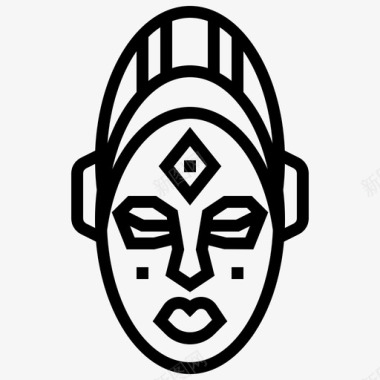 非洲面具脸符号图标图标