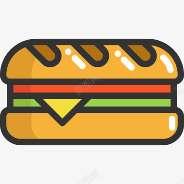 三明治食物线颜色线颜色图标图标