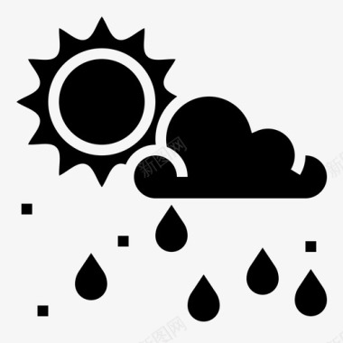 太阳雨气候云图标图标