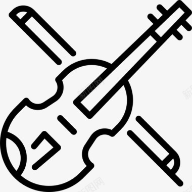 小提琴乐器2线性图标图标