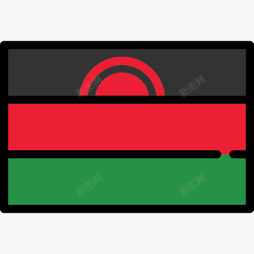 马拉维旗帜收藏长方形图标svg_新图网 https://ixintu.com 旗帜收藏 长方形 马拉维