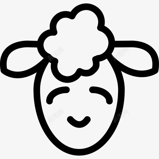 绵羊动物头直系图标svg_新图网 https://ixintu.com 动物头 直系 绵羊