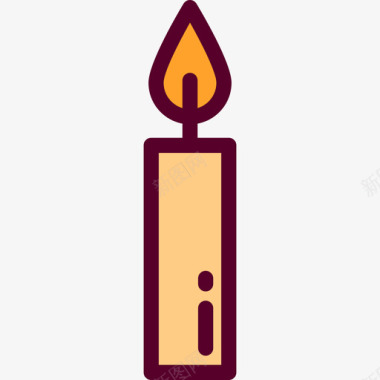 蜡烛感恩节3线颜色图标图标