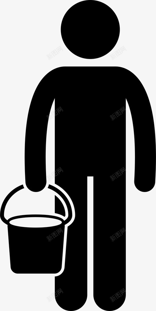 男人拿着水桶提着水桶图标svg_新图网 https://ixintu.com 人 拿 提着 水 水桶 男人拿着各种建筑工人的工具和设备 男人拿着水桶
