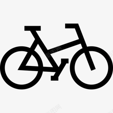 自行车交通工具2直线图标图标